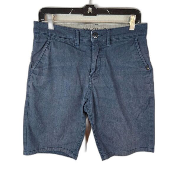 Quicksilver Men's Navy Regular Fit Flat Front Chino Shorts Size 29 - Picture 1 of 10